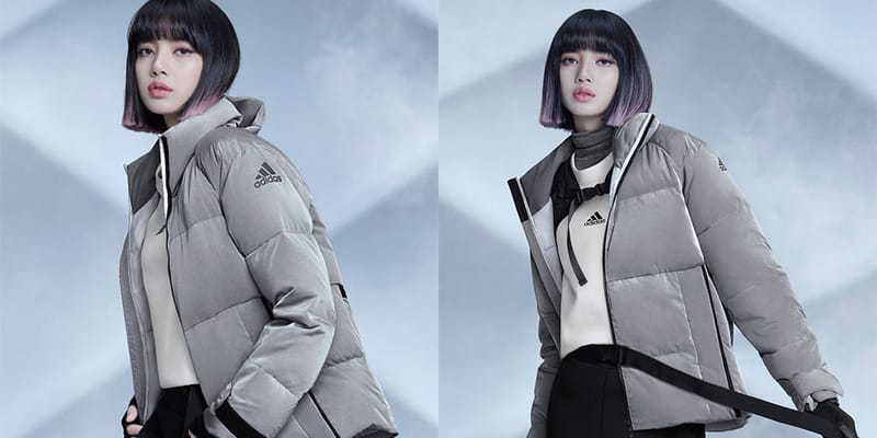 Adidas long cheap padded coat blackpink