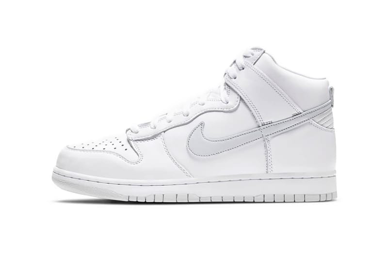 Nike Dunk High Sneakers White/Silver Release | Hypebae