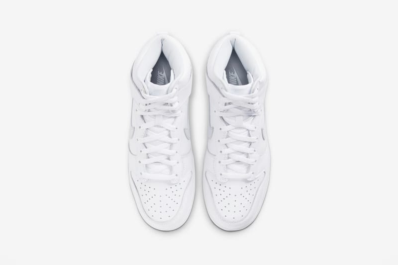 Nike Dunk High Sneakers White/Silver Release | Hypebae