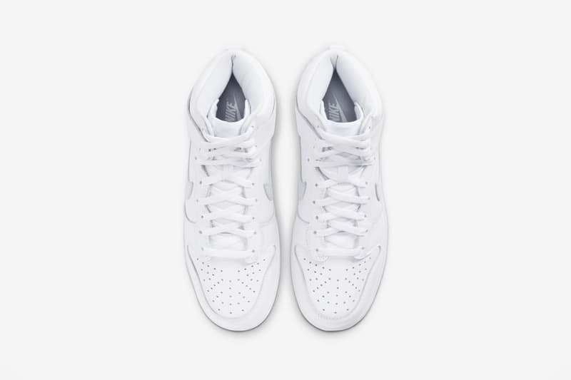Nike Dunk High Sneakers White/Silver Release | HYPEBAE