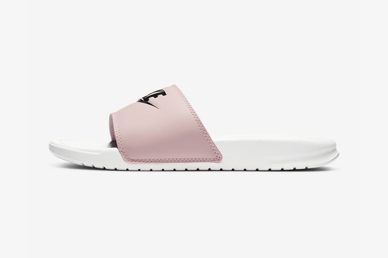 Nike Benassi JDI Slides Pastel Pink White Drop Hypebae