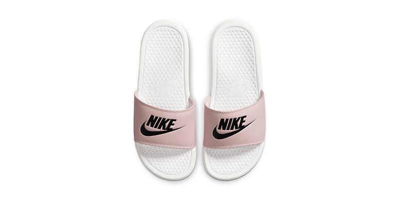 All pink nike slides best sale