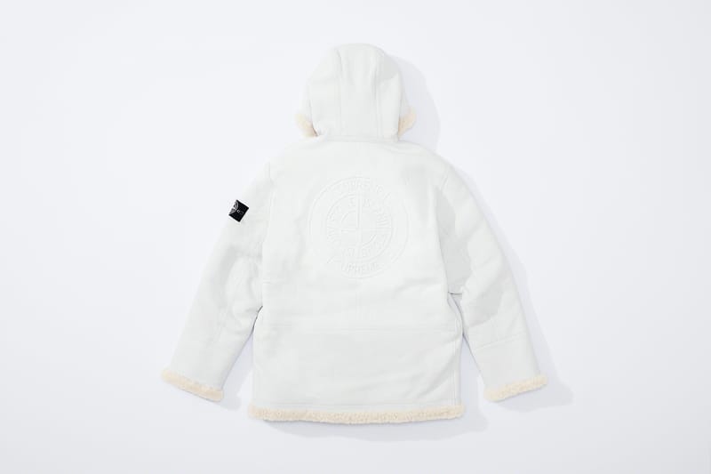 Supreme x stone island hoodie sales white