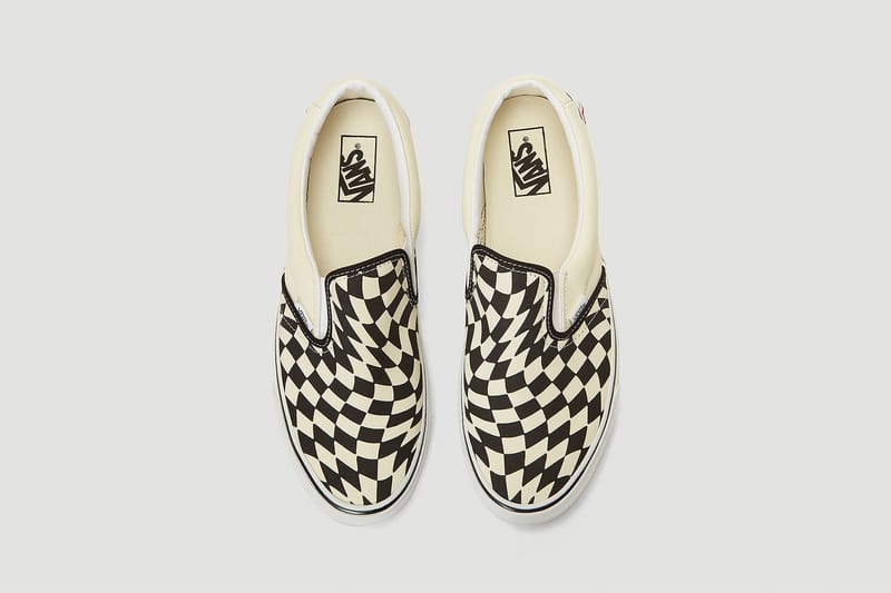 Cream and black sale checkerboard vans