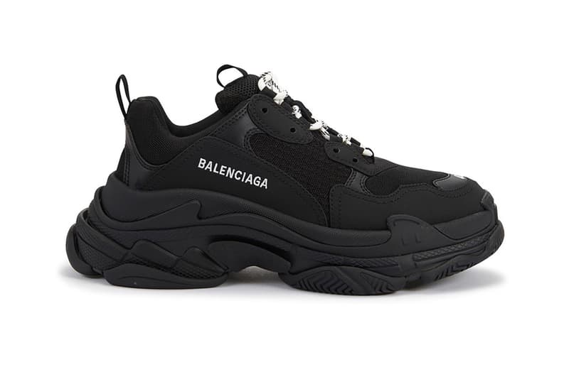 balenciaga triple s black 45