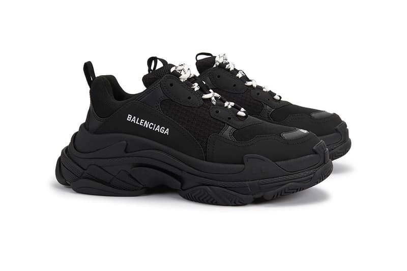 black balenciaga triple s laces