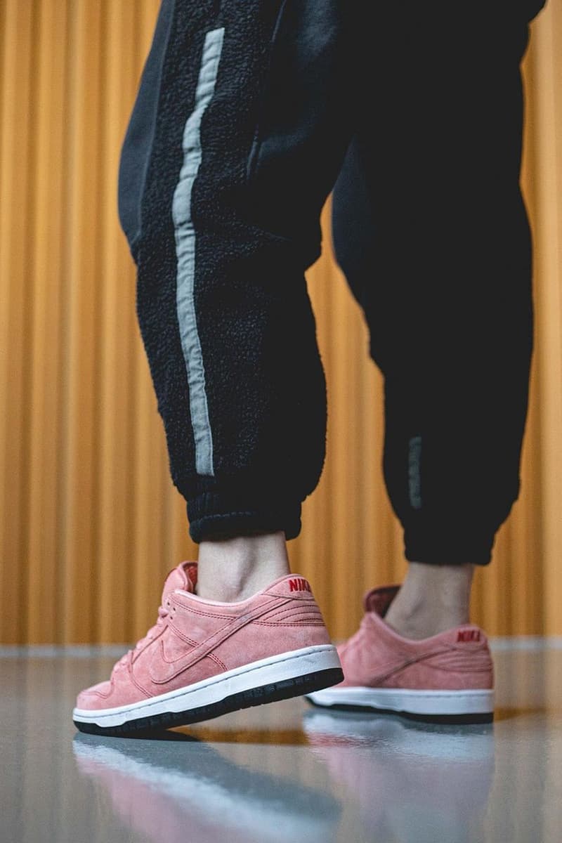 pink suede nike dunks