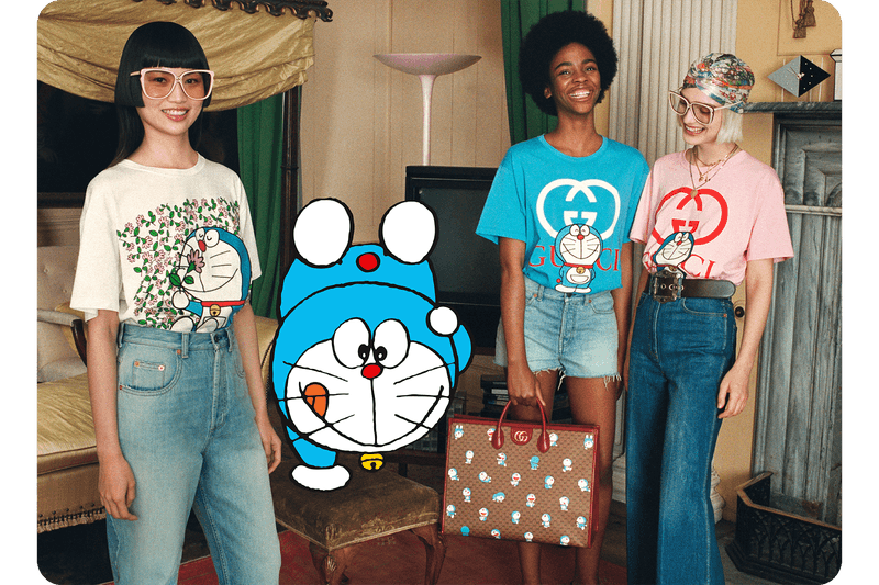 トップス DORAEMON x GUCCI 21AW collab tee blue Doraemon x Gucci Lunar Chinese New Year Collection | Hypebae