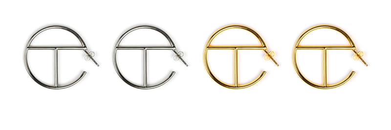 【日本未入荷】Large Logo Hoop Earring TELFAR テルファー Large Logo Hoop Earring - Gold
