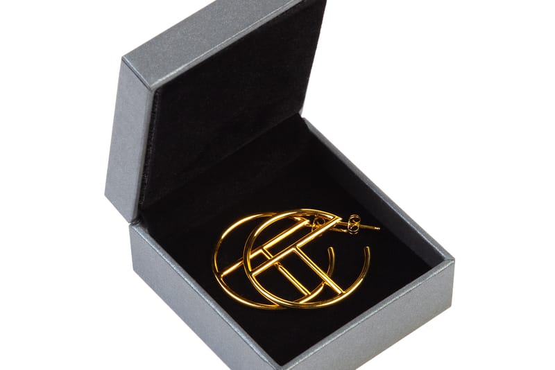 Telfar Drops Logo Hoop Earrings in Gold, Silver | Hypebae