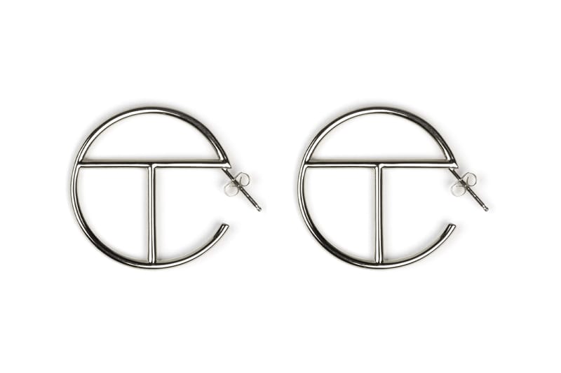 Telfar Drops Logo Hoop Earrings in Gold, Silver | Hypebae