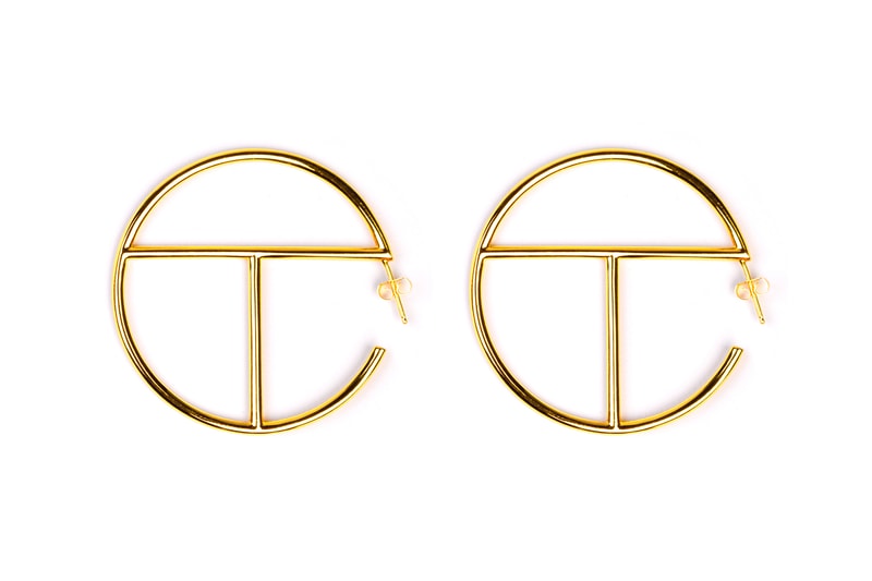 Telfar Drops Logo Hoop Earrings in Gold, Silver Hypebae