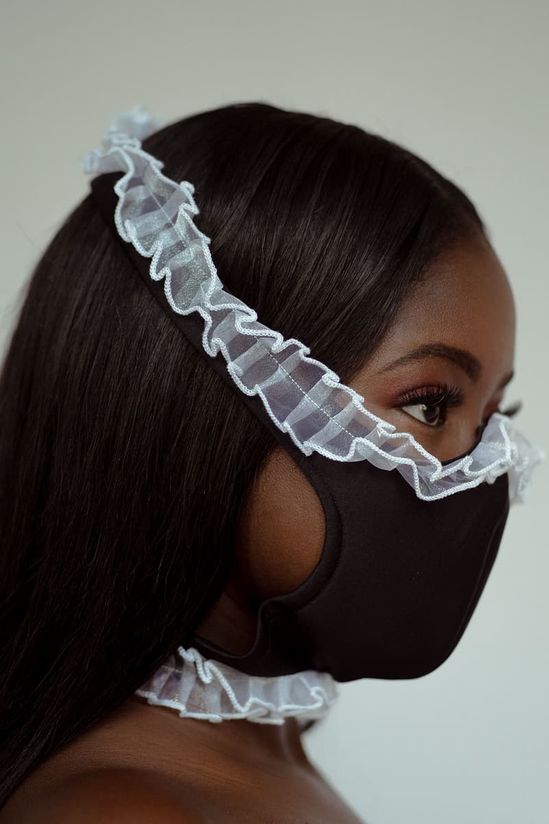 Tia Adeola Black White Ruffle Face Mask Release | HYPEBAE