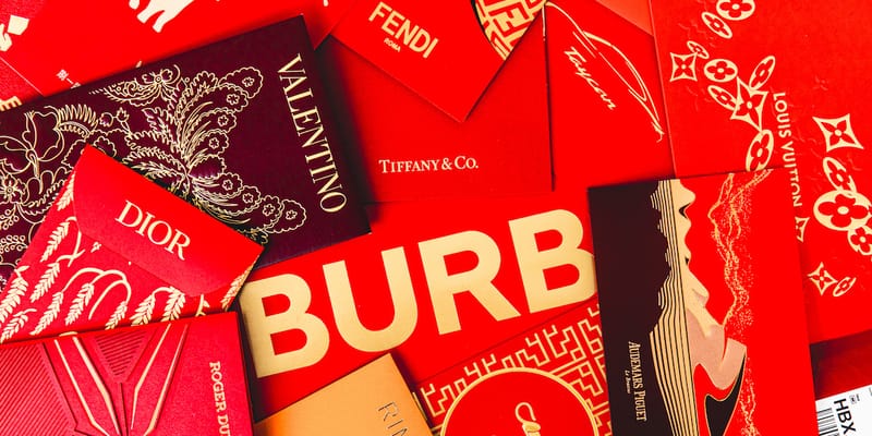 Burberry red discount envelope