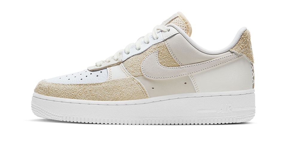 nike air force 1 beach suede and leather sneakers
