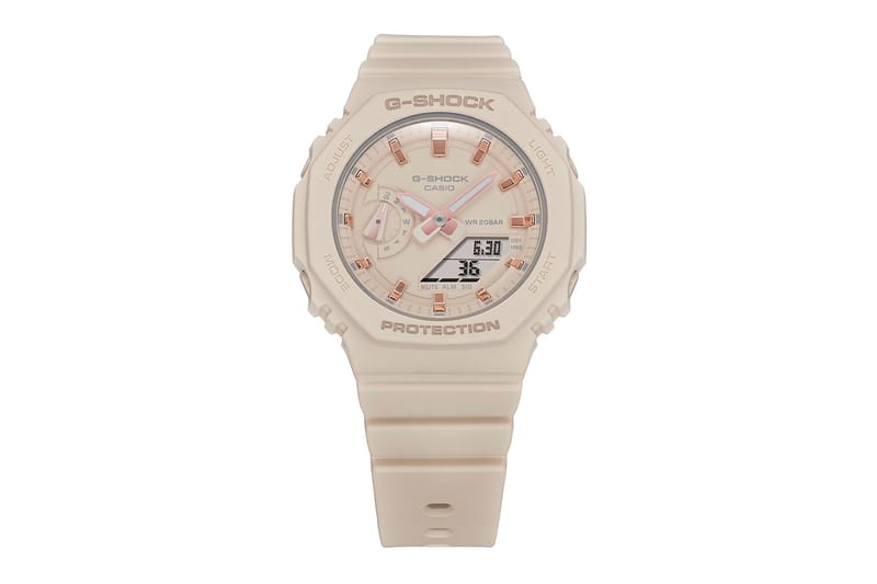 White g shock watch with rose gold face hot sale