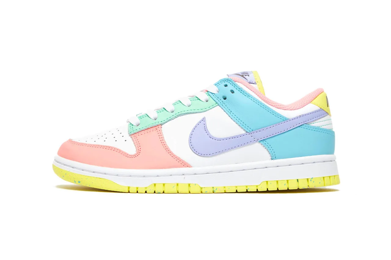 nike dunk low pink and green