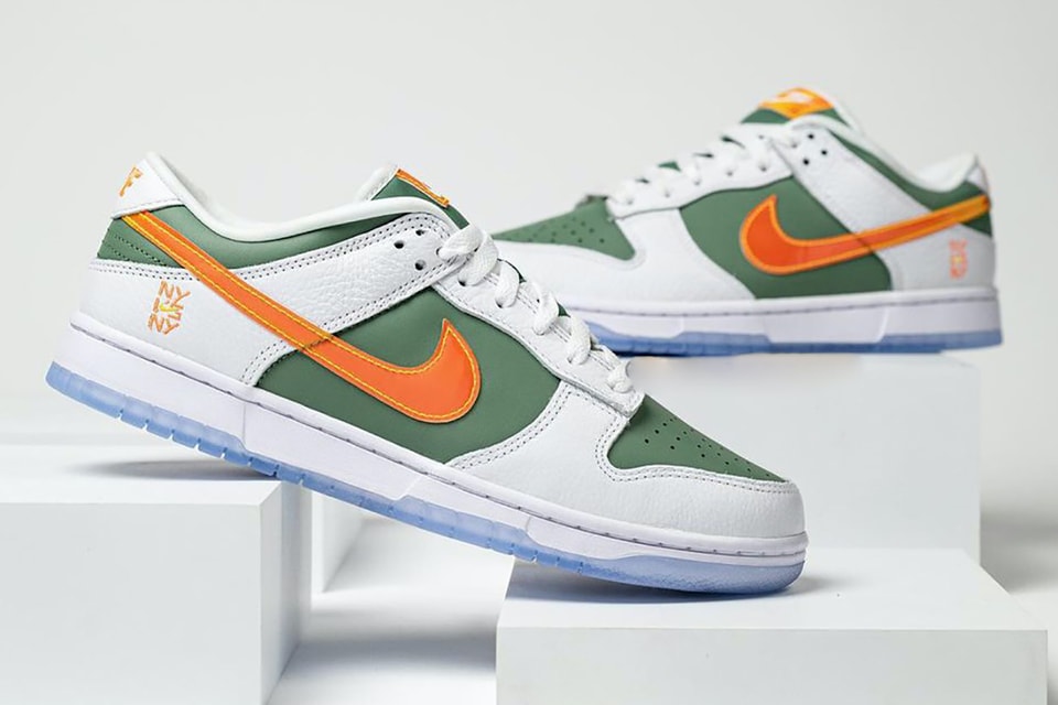 Orange and green nike sneakers on sale