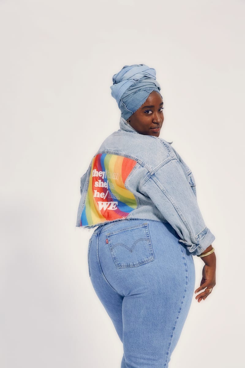 Levi's rainbow denim jacket sale