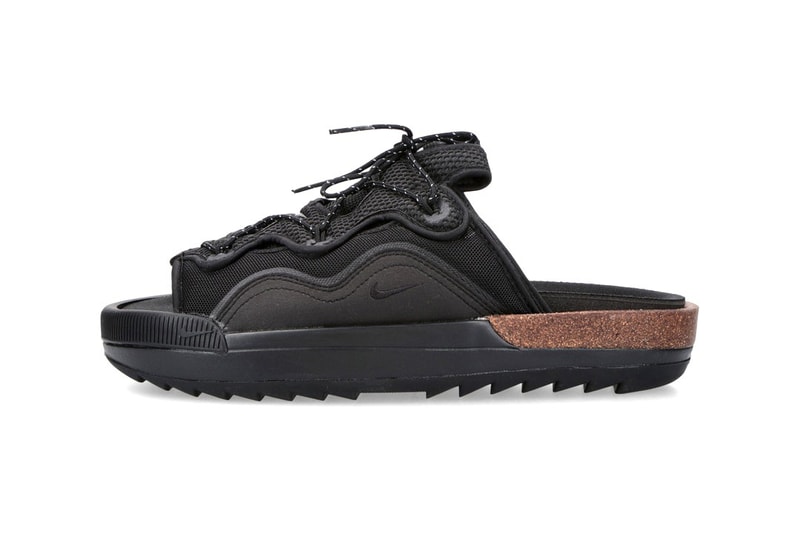 black nike slides with strap