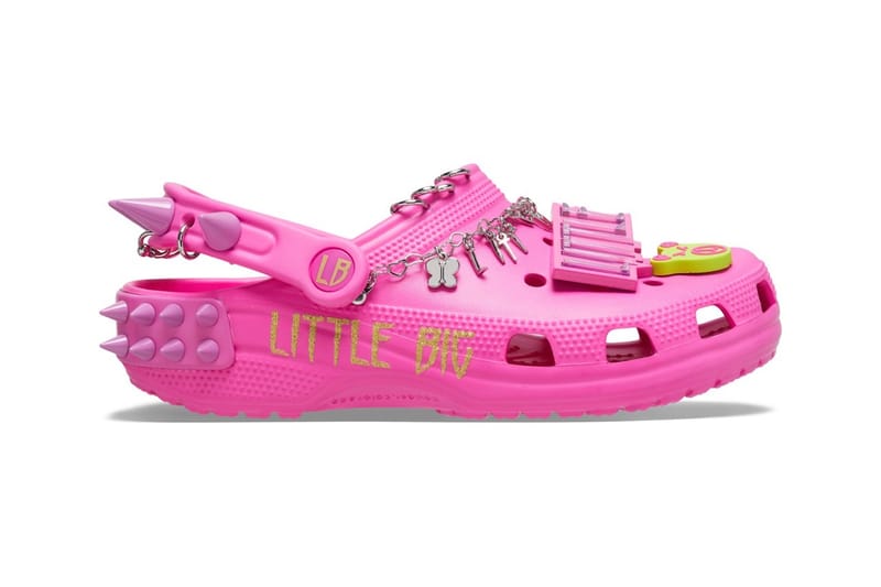 Pink posty online crocs