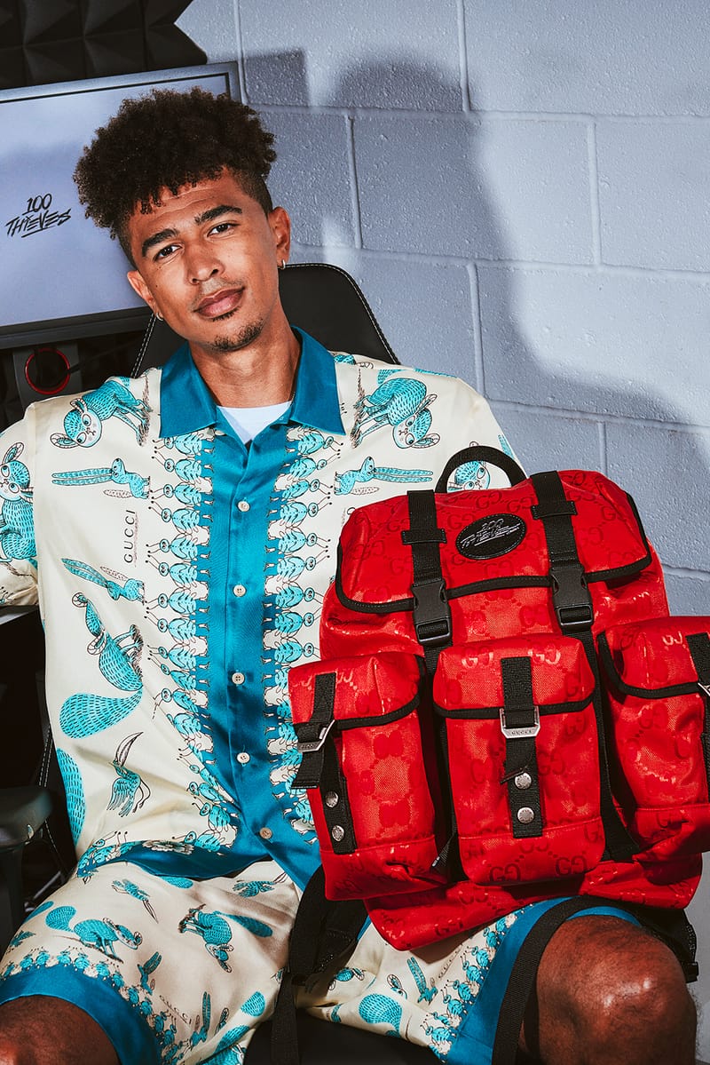 100 Thieves x Gucci Backpack Collaboration Release Hypebae