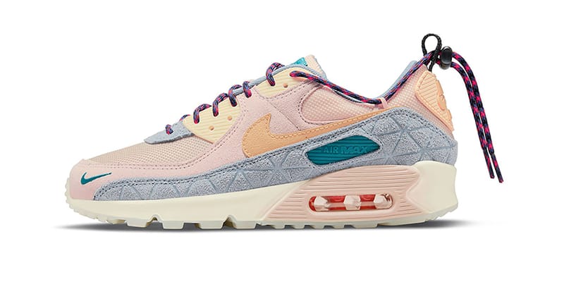 Nike air max 90 lx w mushroom smokey blue e amp; clearance pink