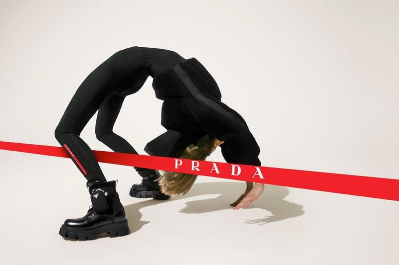 Prada linea outlet rossa boots