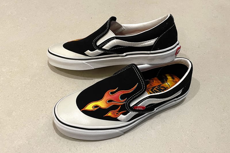 Vans flame best sale slip ons