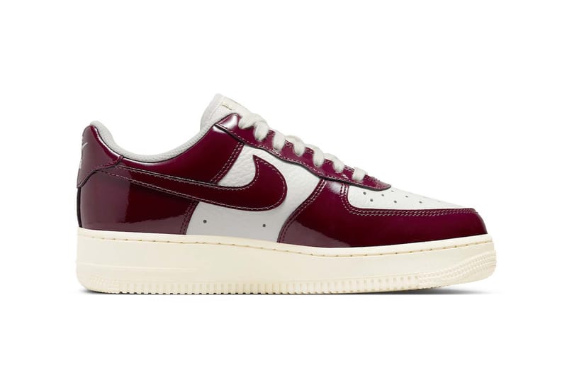 Burgundy and white sales air force ones