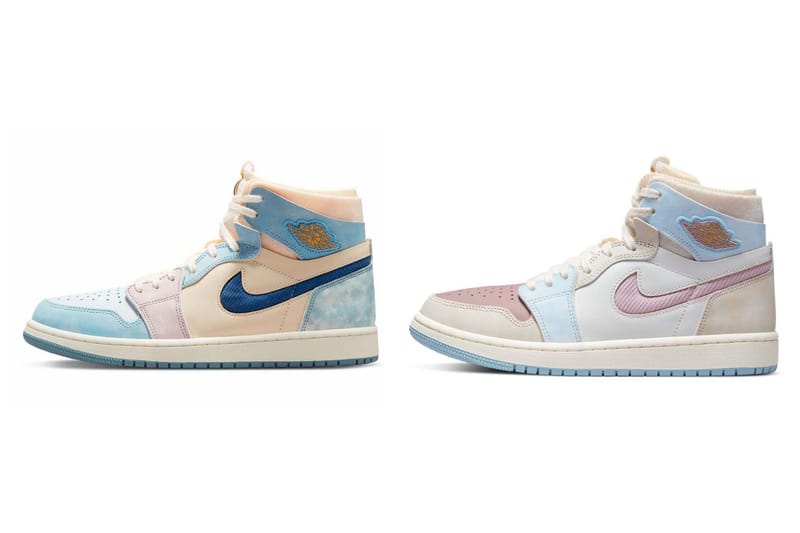 Pink and blue air jordan clearance 1