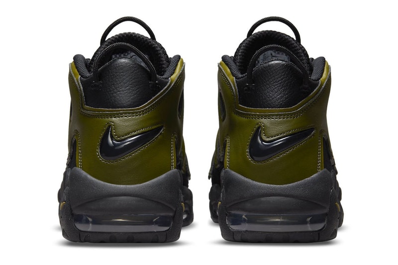 nike uptempo black green