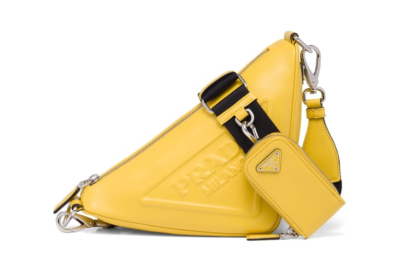 prada leather triangle bag