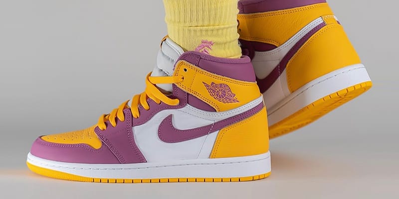 Jordan 1 yellow on sale purple