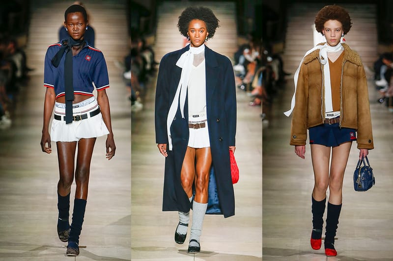 【関税込み】miu miu Flounces mini skirt Miu Miu: Women's Mini Skirt (Blue) | DSMNY E-SHOP