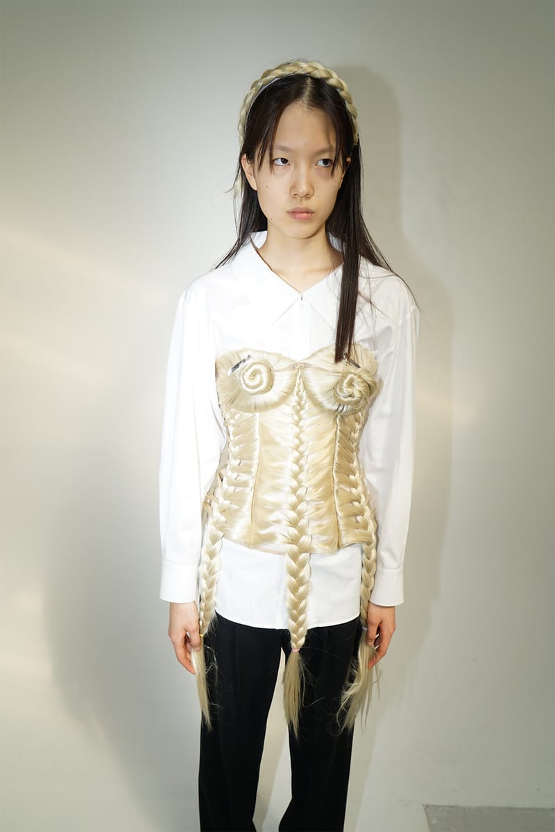 KIMHĒKIM Unveiled Braided Hair Corset for FW22 | Hypebae
