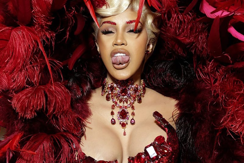 Cardi B Wears Y2K Red Bandana Hair Stamp Trend Hypebae