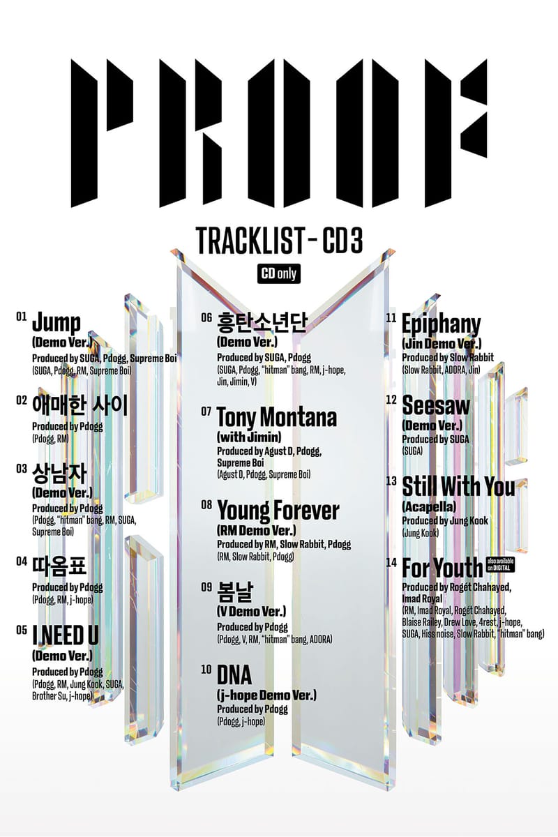 BTS Unveils Full Tracklist for New Album 'Proof' | Hypebae