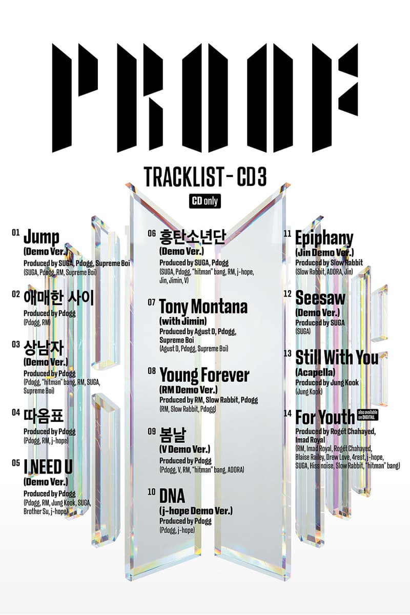 BTS Unveils Full Tracklist for New Album 'Proof' Hypebae
