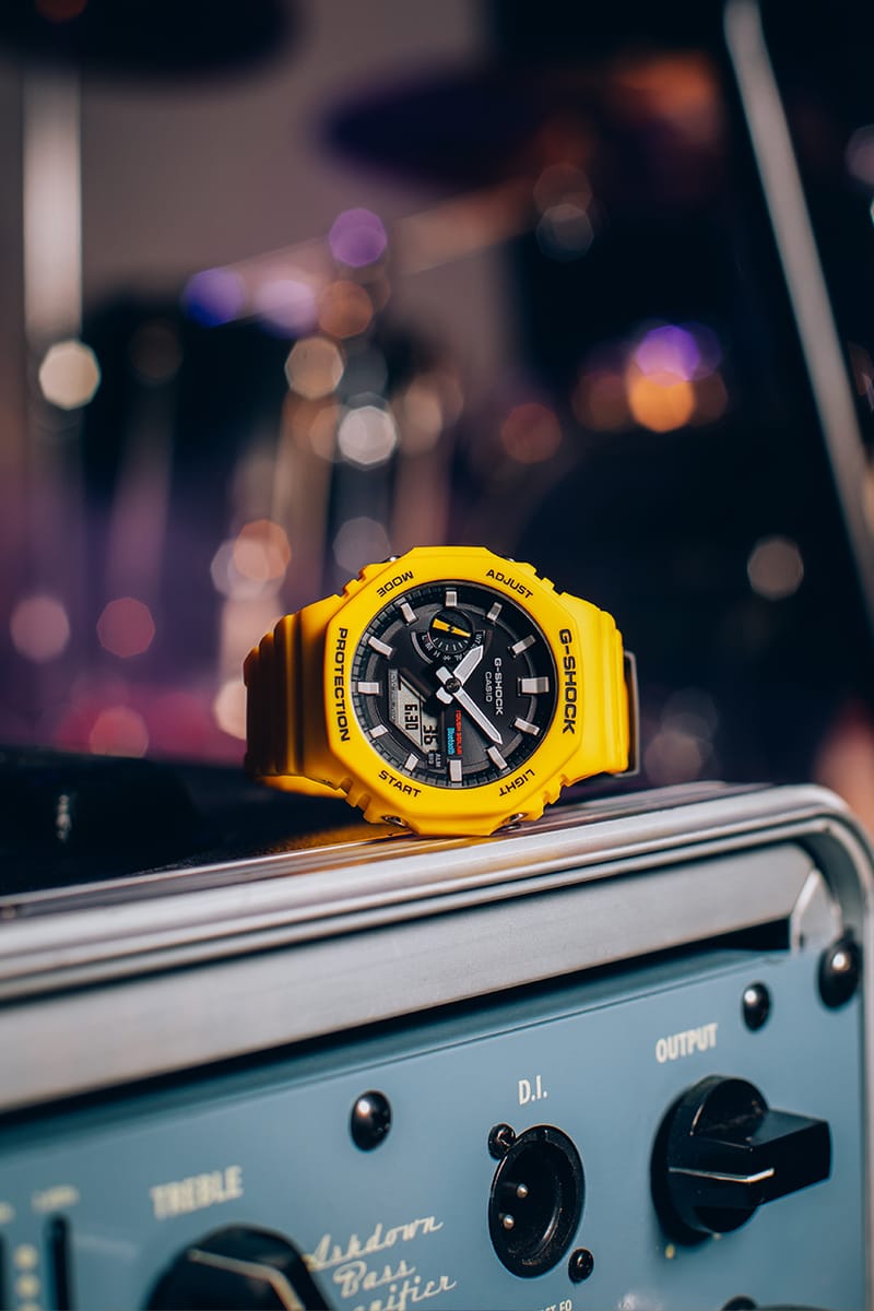 Blue and yellow g hotsell shock watch