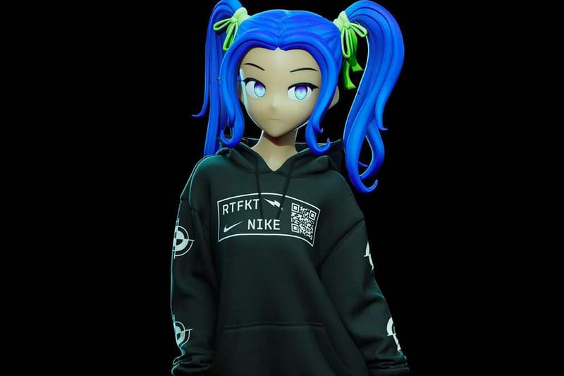 RTFKT × Nike コラボフーディー RTFKT x NIKE AR HOODIE L Black w/ Dust Bag Exclusive CloneX NFT