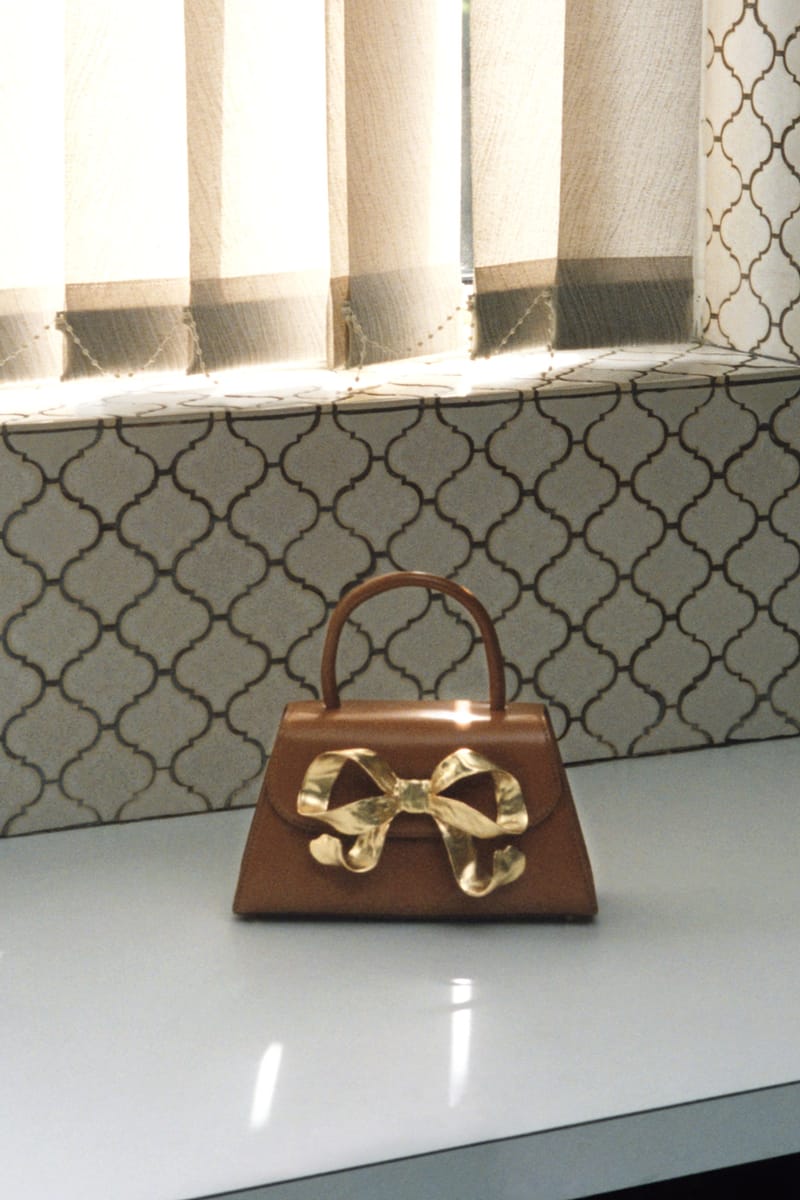 ハンドバッグ SELF PORTRAIT 'Cream Leather Mini Bow' handbag Cream Leather Mini Tote Bag – self-portrait-EU
