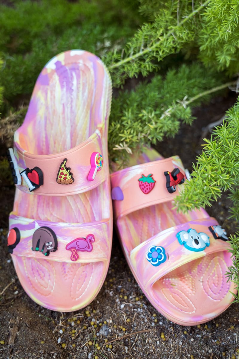 Crocs slides with online jibbitz