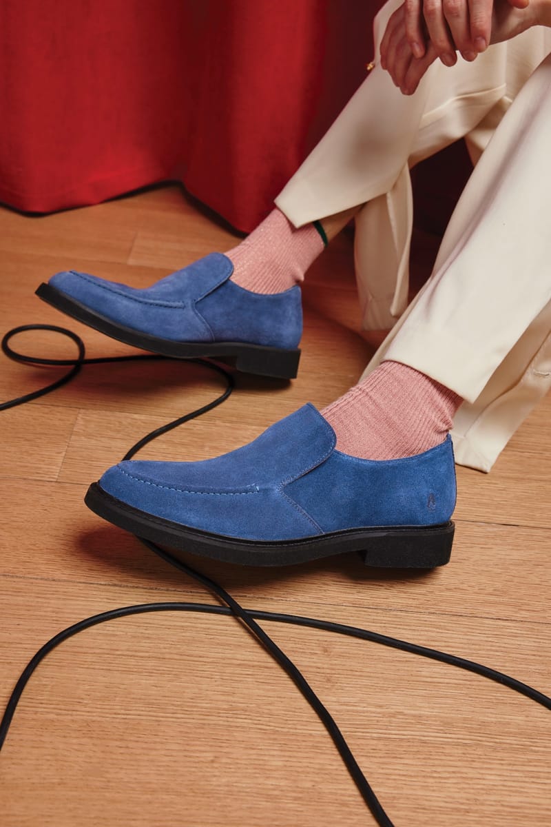 Hush puppies cheap blue loafers