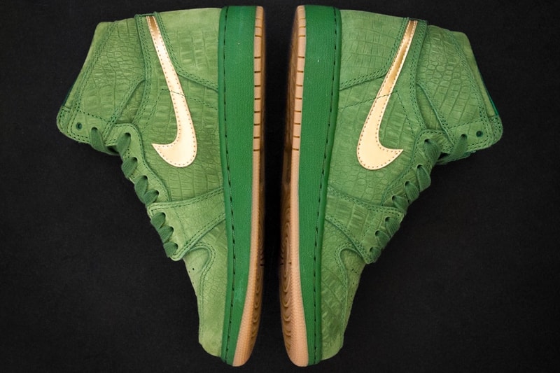 air jordan 1 green croc suede