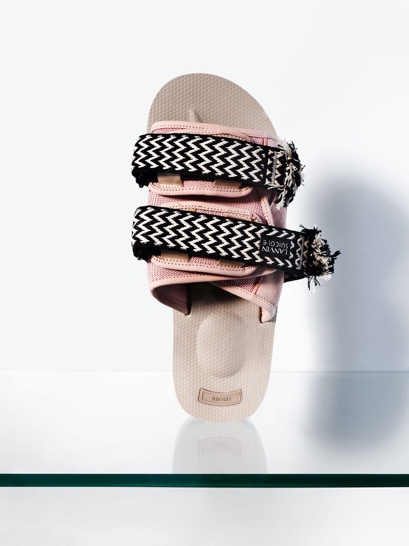 LANVIN x SUICOKE | CURB LACES NUBUCK SANDALS PINK サンダル Lanvin x Suicoke Curb-Inspired Slides & Sandals | Hypebae
