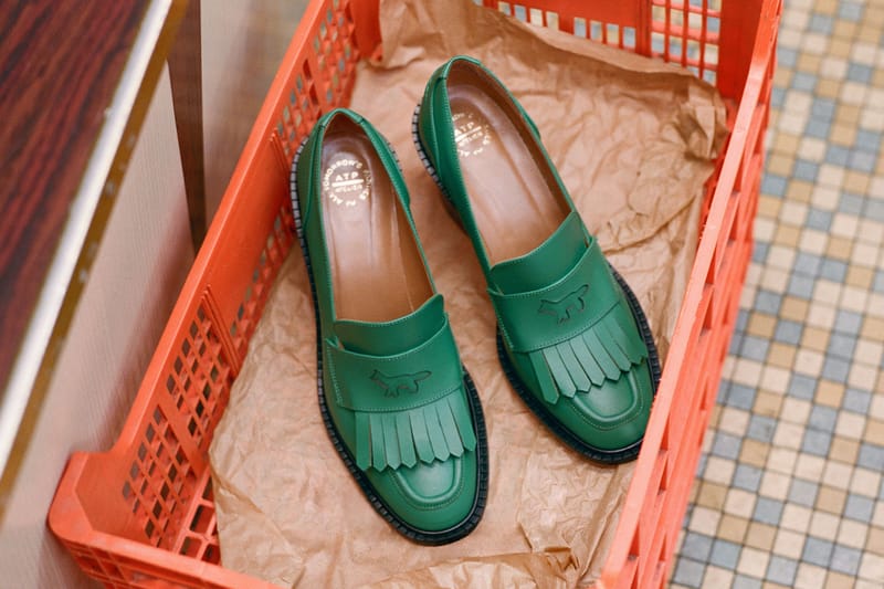 ローファー・オックスフォード MAISON KITSUNE BICOLOR LEATHER LOAFERS Maison Kitsuné 25mm Panelled Leather Loafers | Black | FARFETCH