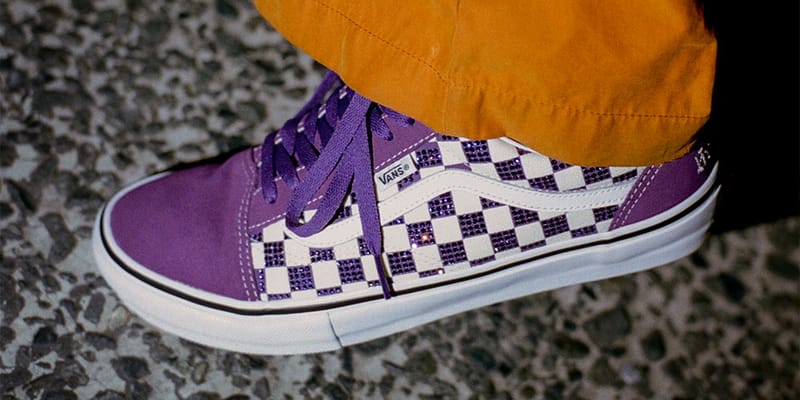 Vans old store skool checkerboard purple