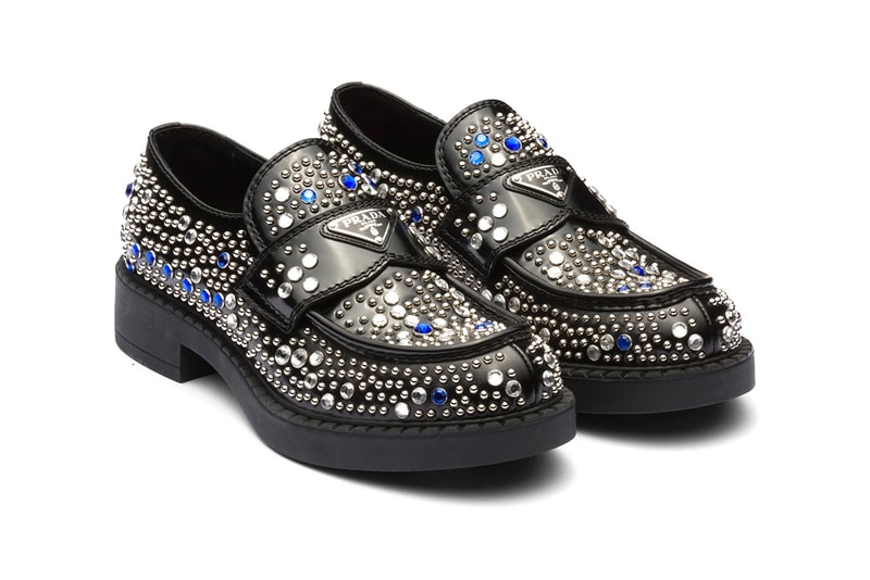 Prada hot sale studded loafers