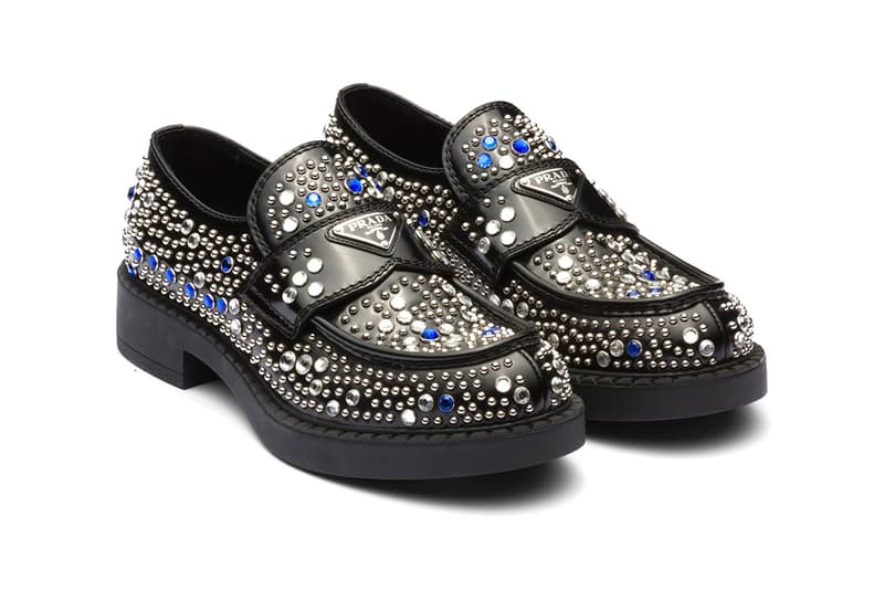 【関税&送料込】Prada Rhinestone-Embellished Patent Leather Prada Releases New Rhinestone Loafer for Xmas | Hypebae